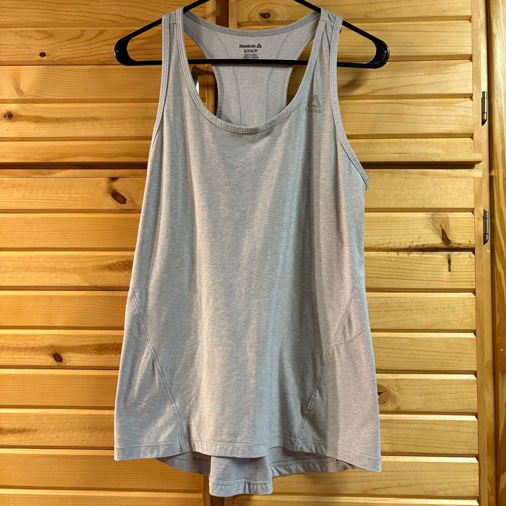 Reebok Women's Gray Racer Back Athletic Tank Top, Size S
